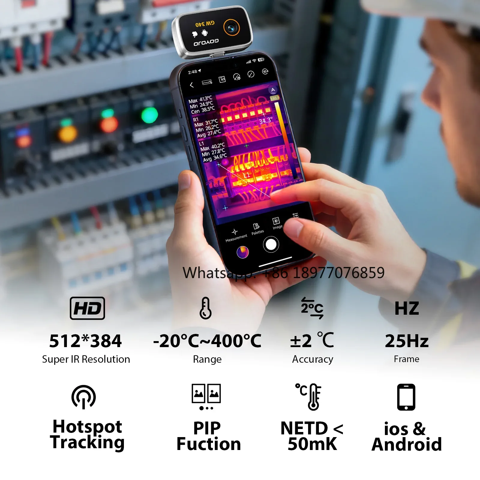 Câmera Térmica para iPhone 15/ - Thermal Imaging Camera 256X192 avaliação e preço